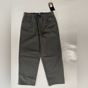NEW Size L Boys Volcom Freazy Elastic Waist Pant baggy fit  Big Boys Charcol $50